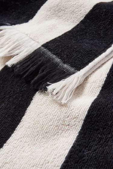 Donna - Asciugamano di spugna - a righe - 160 x 80 cm - nero