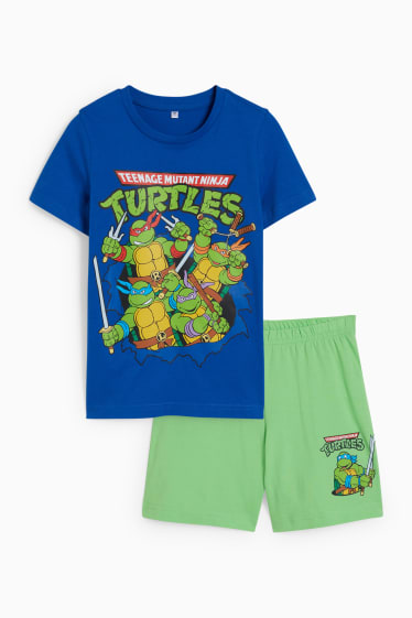 Kinderen: jongens - Teenage Mutant Ninja Turtles - shortama - 2-delig - blauw
