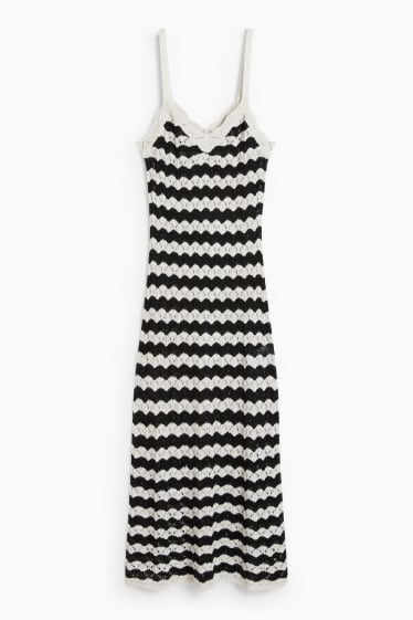 Women - Beach dress - striped - black