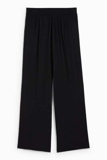 Donna - Pantaloni - vita media - palazzo - nero
