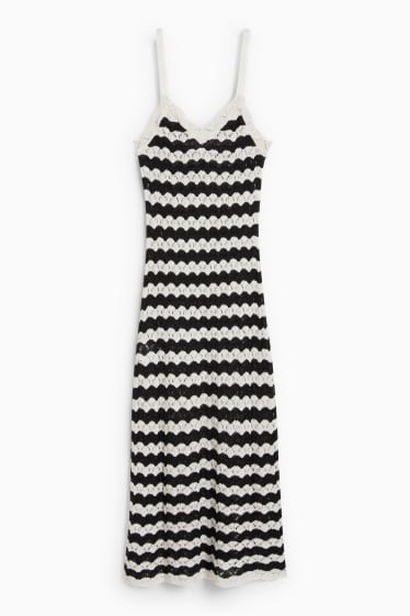 Women - Beach dress - striped - black