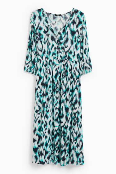 Femmes - Robe-chemisier - vert / blanc crème
