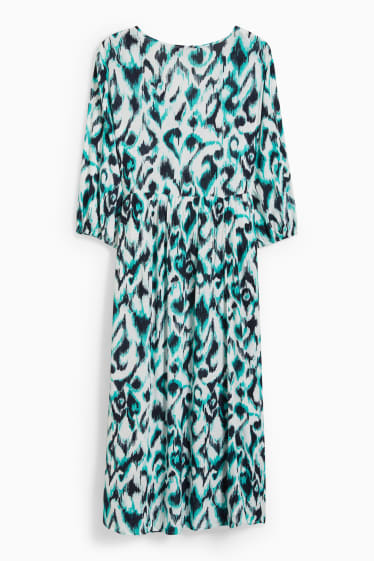 Femmes - Robe-chemisier - vert / blanc crème
