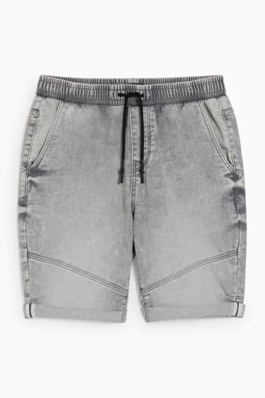 Men - Denim shorts - denim-light gray