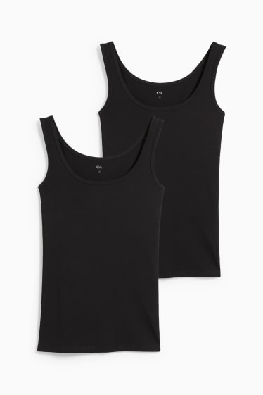 Femmes - Lot de 2 - caracos basiques - noir