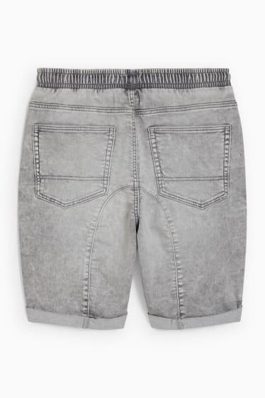 Pánské - Džínové šortky - džíny - světle šedé