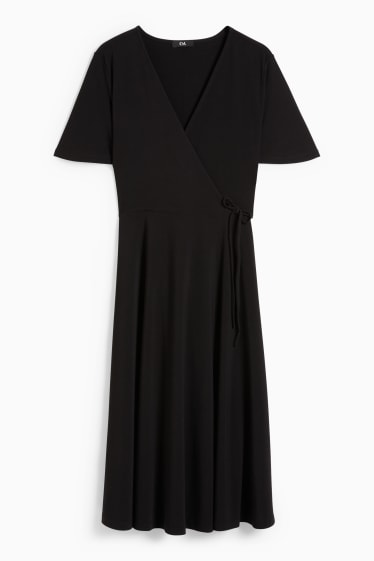 Kobiety - Sukienka w stylu kopertowym - czarny