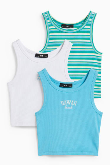 Enfants filles - Lot de 3 - hauts - blanc