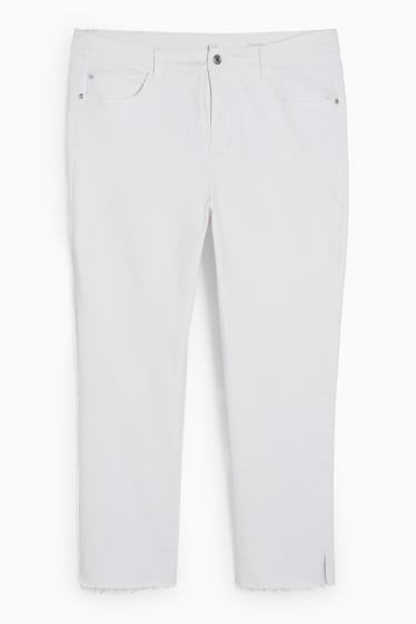 Women - Straight jeans - high waist - LYCRA® - white