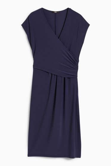 Damen - Wickelkleid - dunkelblau