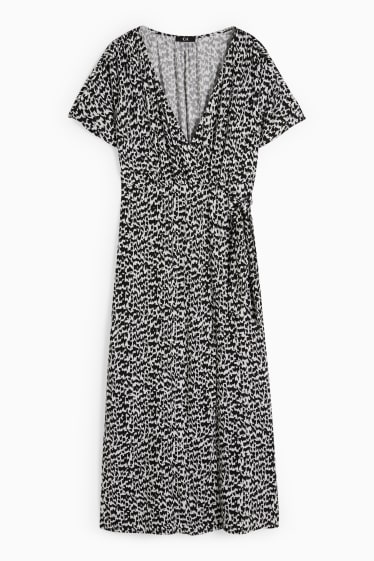 Femmes - Robe croisée - noir / blanc