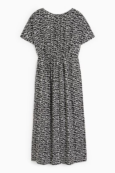 Femmes - Robe croisée - noir / blanc