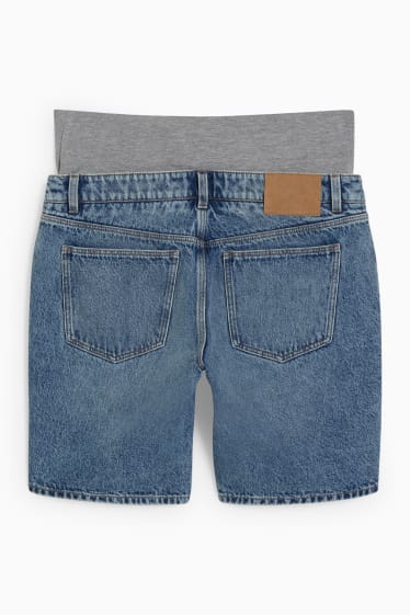 Damen - Umstandsjeans - Jeans-Bermudas - helljeansblau