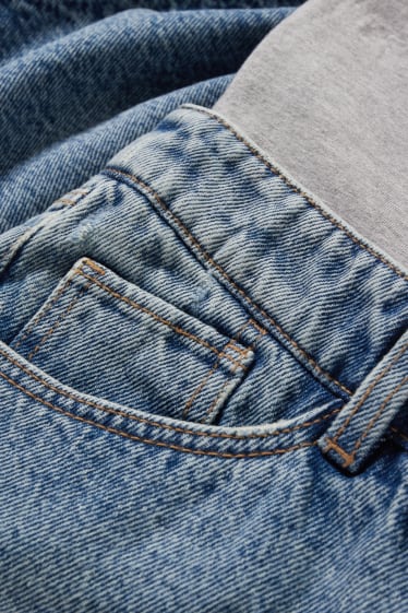 Damen - Umstandsjeans - Jeans-Bermudas - helljeansblau