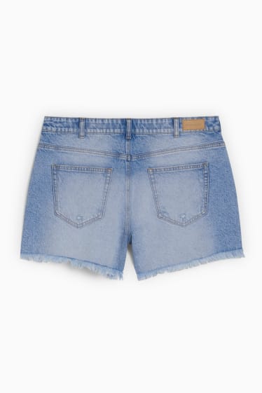 Dospívající a mladí - CLOCKHOUSE - džínové šortky - high waist - džíny - světle modré