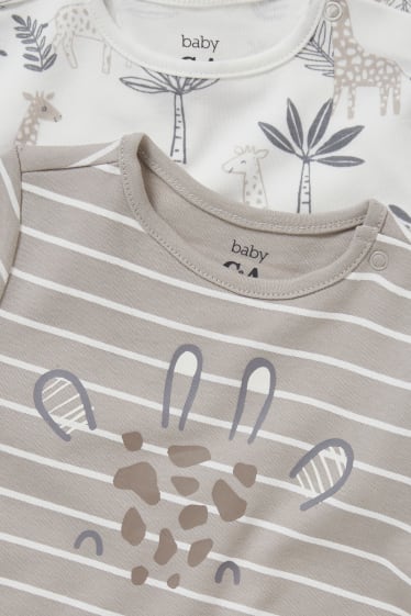 Babys - Set van 2 - baby-pyjama - beige