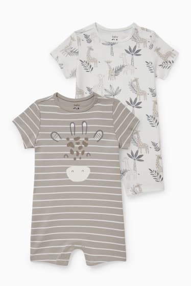 Babys - Set van 2 - baby-pyjama - beige