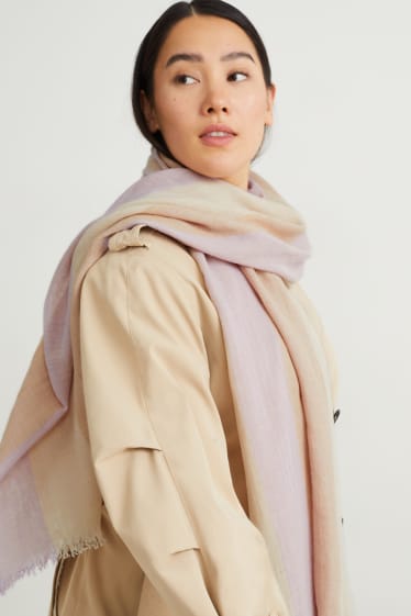 Femmes - Écharpe - rose / beige