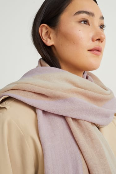 Femmes - Écharpe - rose / beige