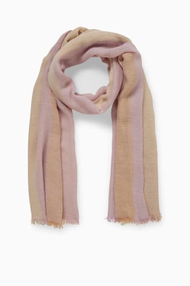 Femmes - Écharpe - rose / beige