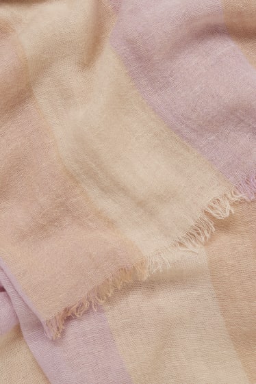 Femmes - Écharpe - rose / beige