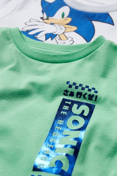 Kinder - Multipack 2er - Sonic - Kurzarmshirt - weiß / grün