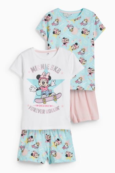 Enfants filles - Lot de 2 - Disney - pyjashorts - 4 pièces - rose / turquoise