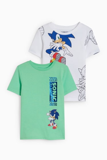 Children - Multipack of 2 - Sonic - short sleeve T-shirt - white / green