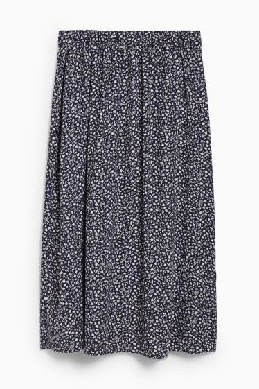 Dona - Faldilla - de flors - blau fosc / blanc trencat