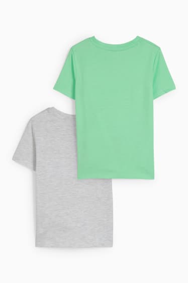 Children - Multipack of 2 - short sleeve T-shirt - gray / rgreen