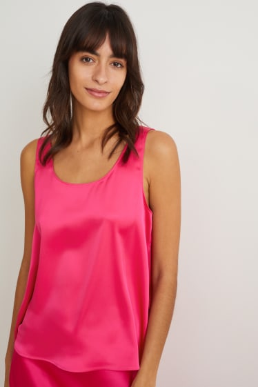 Femmes - Top en satin - rose
