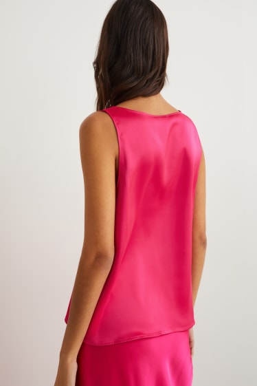 Femmes - Top en satin - rose
