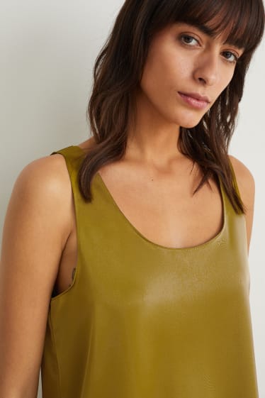 Damen - Basic-Satin-Blusentop - grün