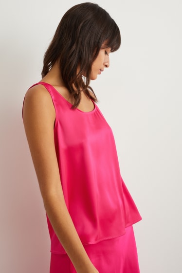 Femmes - Top en satin - rose