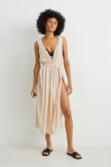 Damen - Strandkleid  - hellbeige