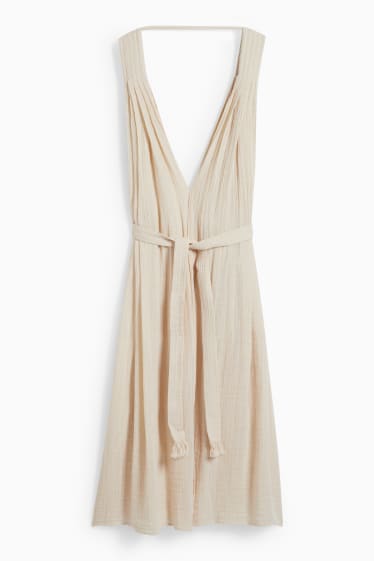 Damen - Strandkleid  - hellbeige