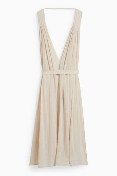 Damen - Strandkleid  - hellbeige