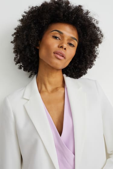 Femmes - Blazer de bureau - relaxed fit - blanc