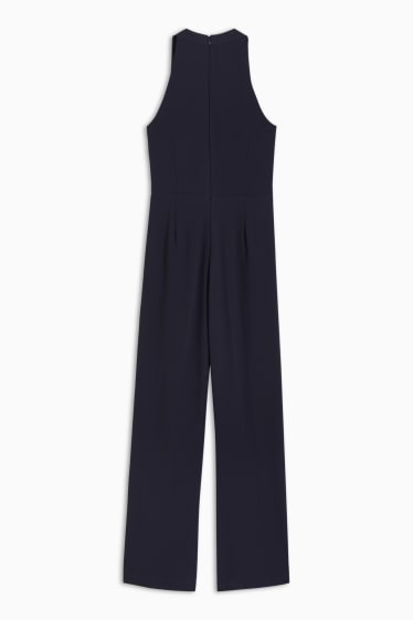 Dames - Business-jumpsuit - wide leg - donkerblauw