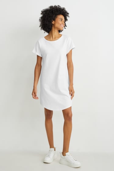 Dona - Vestit bàsic estil samarreta - blanc