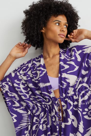 Donna - Kimono - fantasia - blu scuro / bianco
