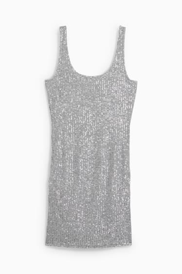 Damen - Paillettenkleid - silber
