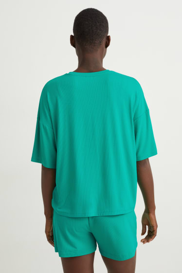 Damen - Pyjamashirt - mit Viskose - grün