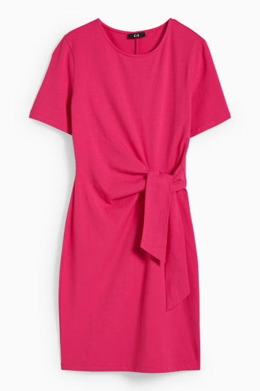 Mujer - Vestido con detalle de nudo - fucsia