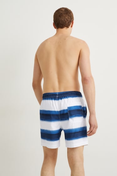 Hommes - Short de bain - à rayures - bleu foncé