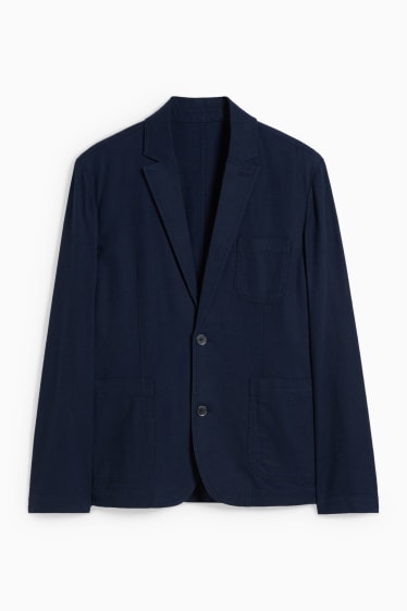 Home - Americana - regular fit - mescla de lli - blau fosc