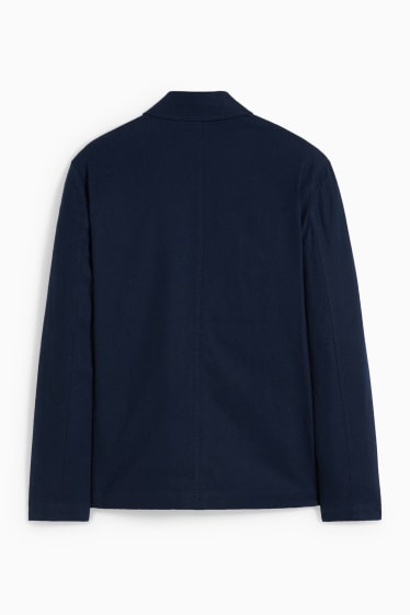 Home - Americana - regular fit - mescla de lli - blau fosc