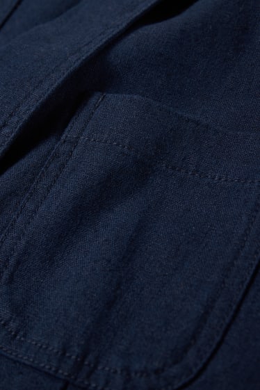 Men - Tailored jacket - regular fit - linen blend - dark blue
