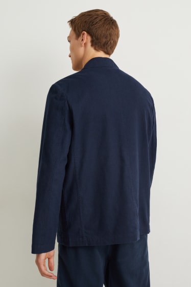 Men - Tailored jacket - regular fit - linen blend - dark blue