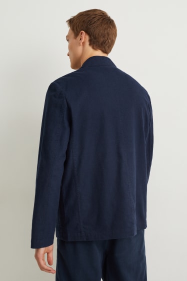 Home - Americana - regular fit - mescla de lli - blau fosc